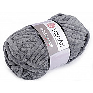 Chenille Knitting Yarn Dolce Maxi 200 g, grey