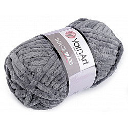 Chenille Knitting Yarn Dolce Maxi 200 g, grey