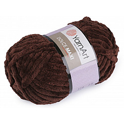 Chenille Knitting Yarn Dolce Maxi 200 g, chocolate