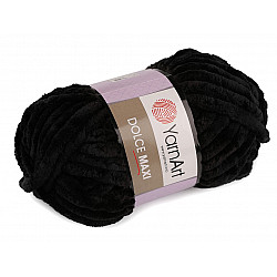 Chenille Knitting Yarn Dolce Maxi 200 g, black