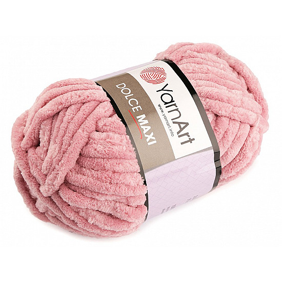 Chenille Knitting Yarn Dolce Maxi 200 g, vintage pink