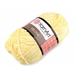 Knitting Yarn Velour 100 g, white yellow