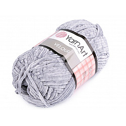 Knitting Yarn Velour 100 g, lightgrey