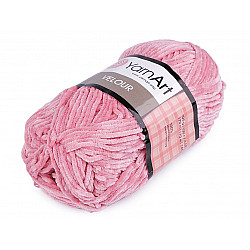 Knitting Yarn Velour 100 g, pink middle