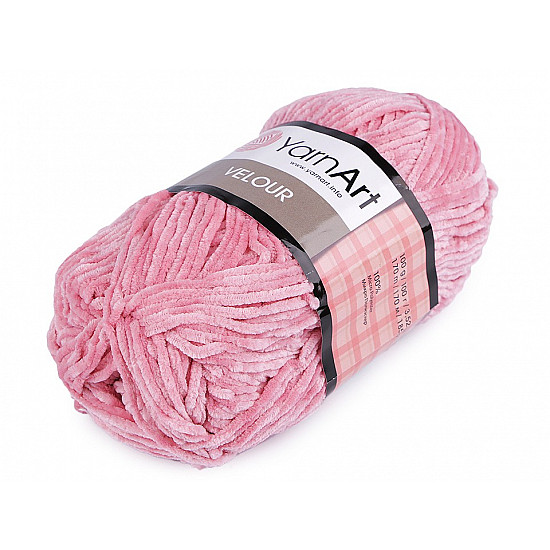 Knitting Yarn Velour 100 g, pink middle