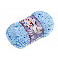 Knitted chenille yarn Alize Velluto 100 g, baby blue