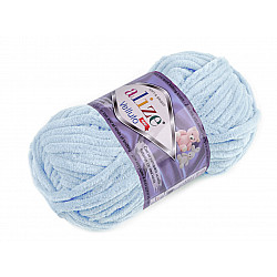 Knitted chenille yarn Alize Velluto 100 g, blue-grey