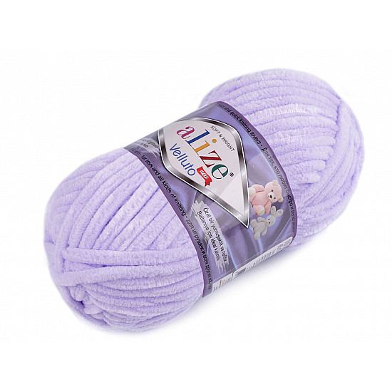 Knitted chenille yarn Alize Velluto 100 g, lila