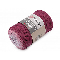 Twisted Knitting Yarn Macrame Cotton Spectrum 250 g, pink-violet