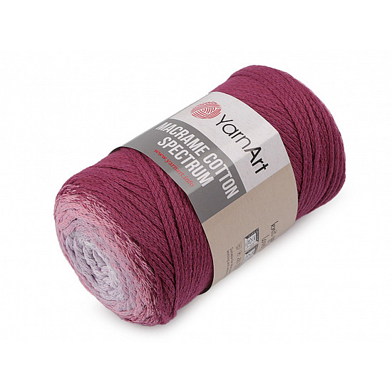 Twisted Knitting Yarn Macrame Cotton Spectrum 250 g, pink-violet