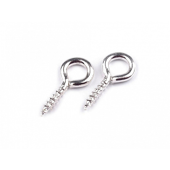 Screw Eye Hook 10 mm, silver, 50 pc.