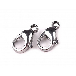 Stainless Steel Lobster Clasp 6x11 mm, platinum, 2 pc.