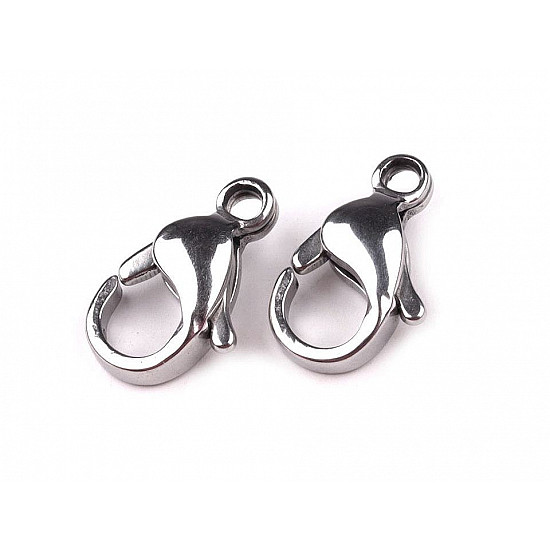 Stainless Steel Lobster Clasp 6x11 mm, platinum, 2 pc.