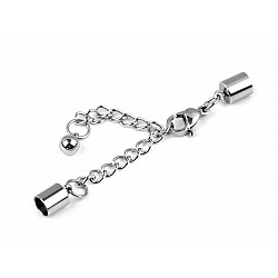 Set - Lobster Clasp with Extension Chain, platinum