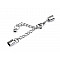 Set - Lobster Clasp with Extension Chain, platinum