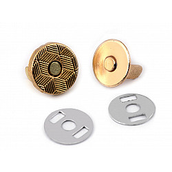 Round Magnetic Snaps Ø10 mm, gold classic, 5 set