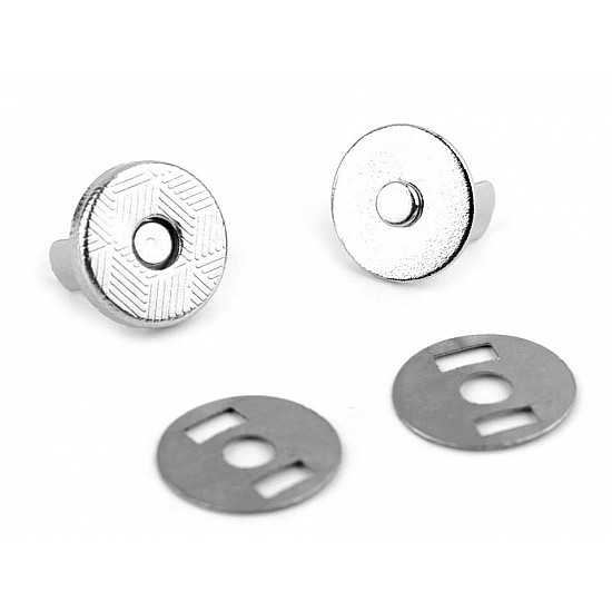 Round Magnetic Snaps Ø10 mm, nickel, 5 set