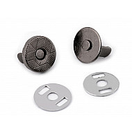 Round Magnetic Snaps Ø10 mm, black nickel, 5 set