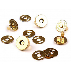 Magnetic Snap Closures Ø15 mm, gold, 5 set