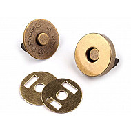 Magnetic Snap Closures Ø18 mm antique brass, vintage brass, 5 set