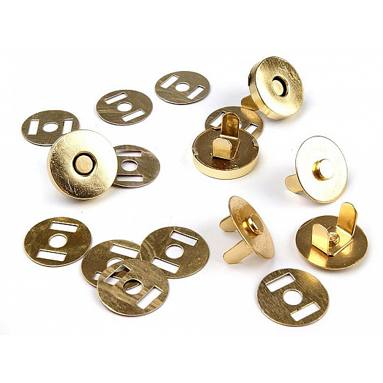 Magnetic Snap Closures Ø18 mm gold, 5 set