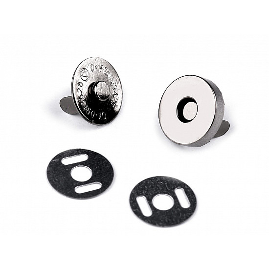 Magnetic Snap Closures Ø14 mm black nickel, nickel antik, 5 set