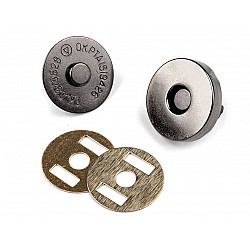 Magnetic Snap Closures Ø18 mm, black nickel, 5 set