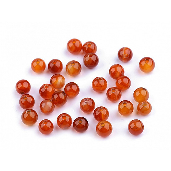 Synthetic Mineral Beads Carnelian Ø6 mm (package 10 pc.)