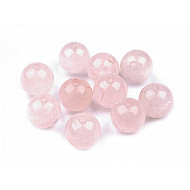 Mineral beads Rose Quartz Crystal Ø10 mm (package 10 pc.)