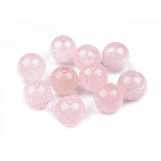 Mineral beads Rose Quartz Crystal Ø10 mm (package 10 pc.)