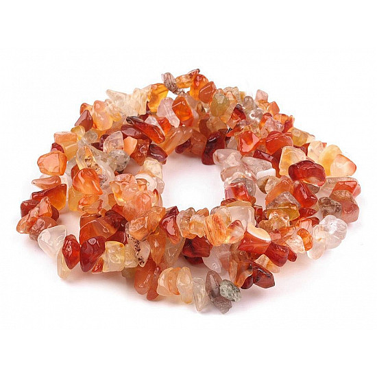 Gemstone Mineral Chips Beads on String Karneol