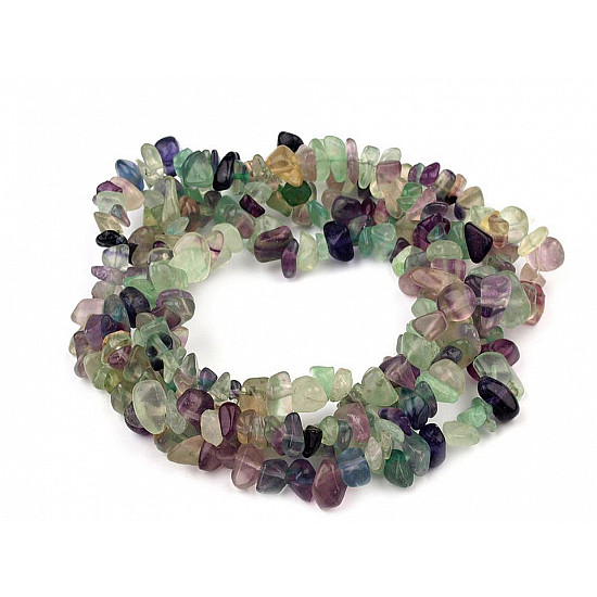 Gemstone Mineral Chips Beads on String Fluorit