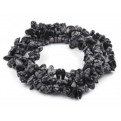 Mineral Chip Beads Obsidian on Nylon String