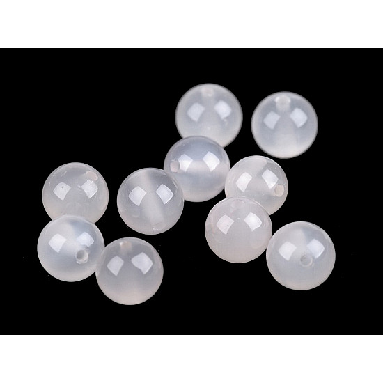 Synthetic Beads White Agate Ø8 mm (package 12 pc.)