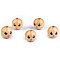 Wooden Beads with Face Ø14 mm, ivory, 10 pc.