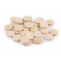 Unfinished wooden beads Ø15 mm, natural light, 30 pc.