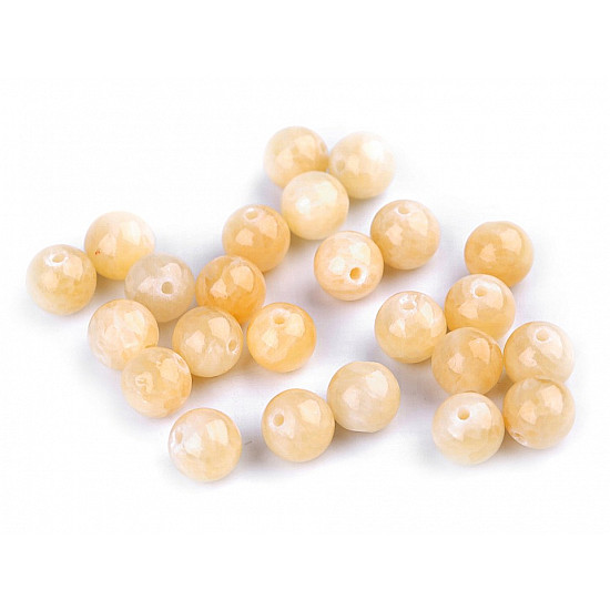 Natural Mineral / Gemstone Beads Yellow Jadeit Ø8 mm (package 15 pc.)