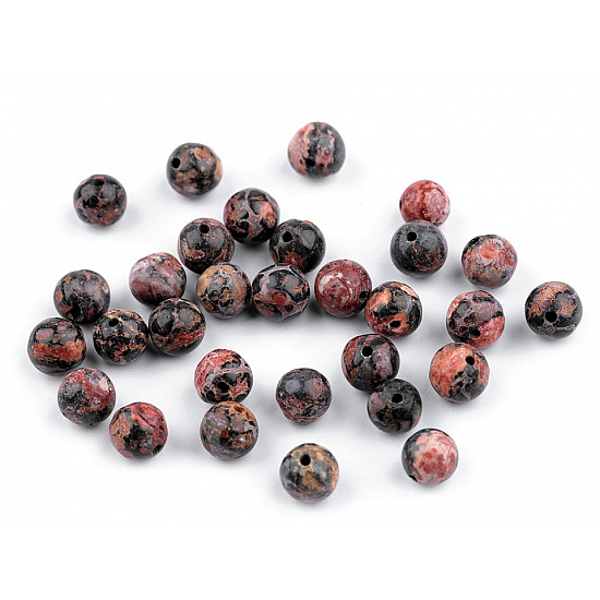 Natural Mineral / Gemstone Beads Leopard Jasper Ø6 mm (package 10 pc.)