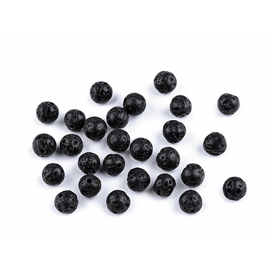 Natural Mineral / Gemstone Beads Lava Stone Ø7 mm (package 20 pc.)