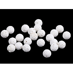 Synthetic lava, dyed Ø8 mm (package 12 pc.) - white