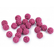 Synthetic lava, dyed Ø8 mm (package 12 pc.) - pink