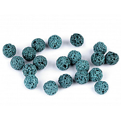 Synthetic lava, dyed Ø8 mm (package 12 pc.) - turquoise