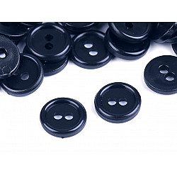 Plastic 2-hole Shirt Buttons size 18', dark blue, 100 pc.