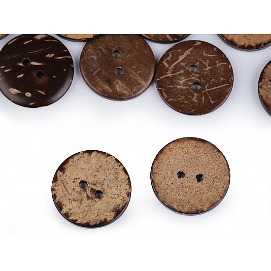 Coconut Button double-sided size 32, natural medium, 50 pc.