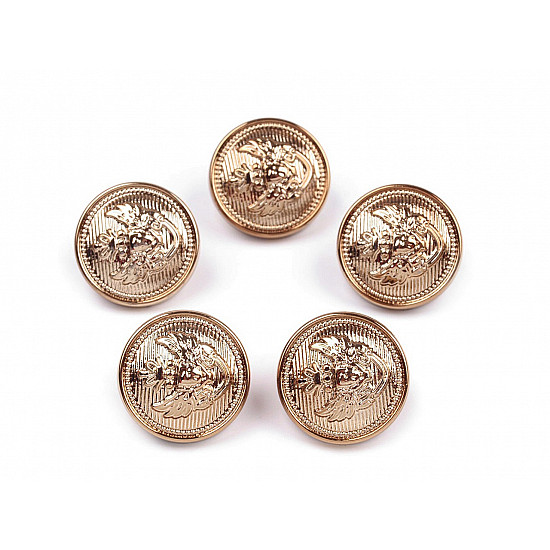 Plastic Shank Button size 34, gold lt., 5 pc.