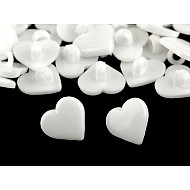 Button Heart size 24', white milk, 10 pc.