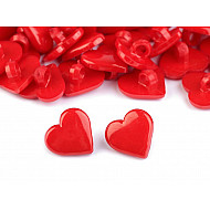 Button Heart size 24', red strawberry, 10 pc.