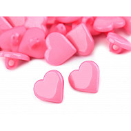 Button Heart size 24', light pink, 10 pc.