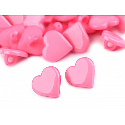 Button Heart size 24', light pink, 10 pc.