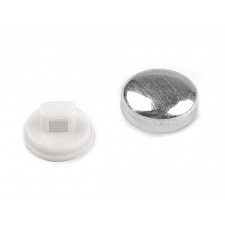 Self-cover Button size 16', white, 100 set